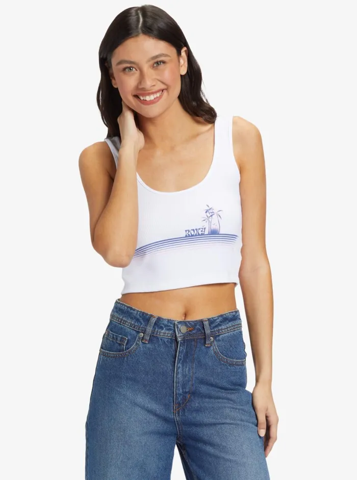 Roxy Tops Sunset Strip Dive In TShirt Bright White 8211 Women