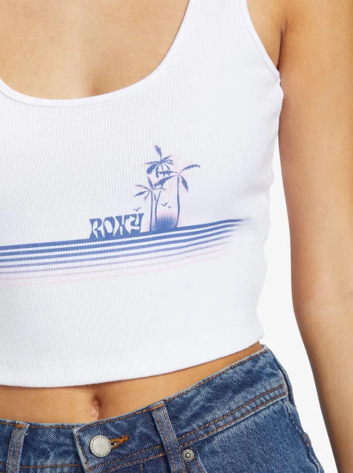 Roxy Tops Sunset Strip Dive In TShirt Bright White 8211 Women