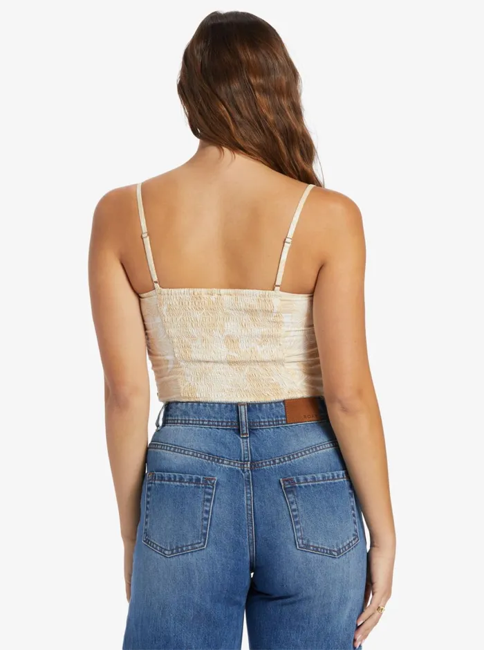 Roxy Tops Vibrant Light Strappy Crop Top Tapioca Crazy Hibiscus 8211 Women