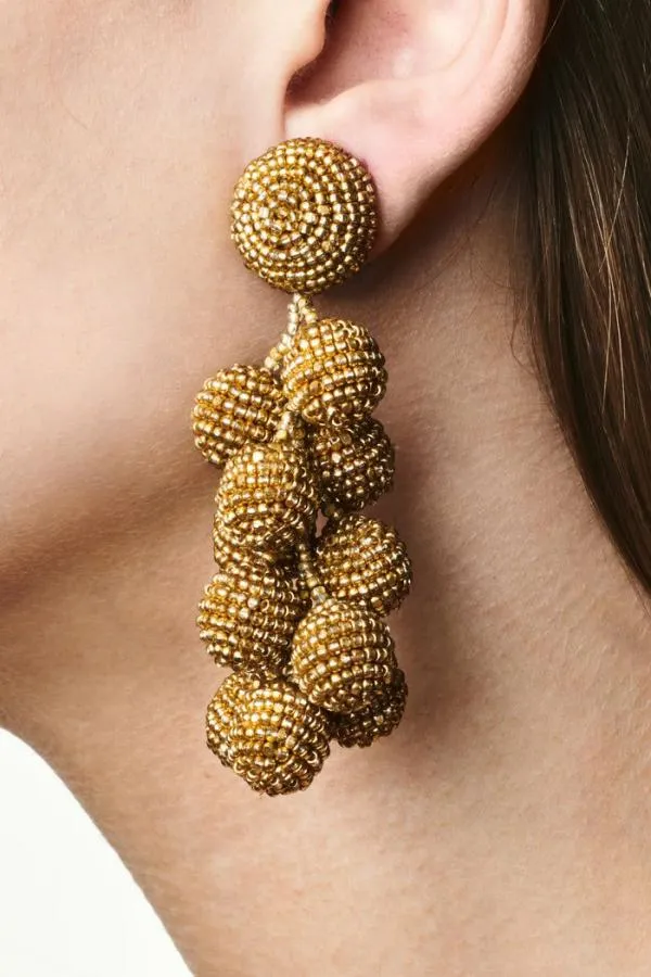Sachin and Babi Coconuts Earrings 8211 Smooth Beads Gold Women Earrings