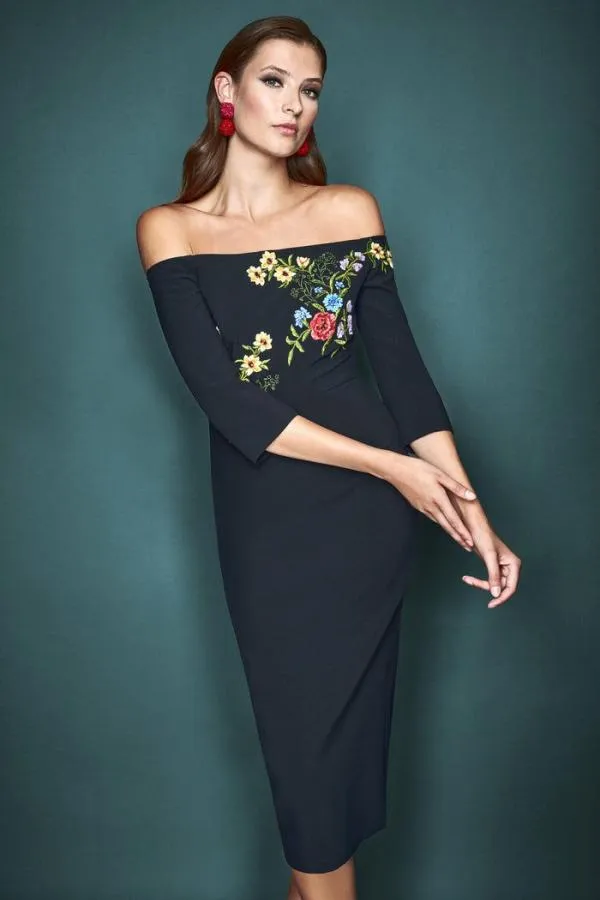 Sachin and Babi Fatima Dress 8211 Noir Bouquet Noir Bouquet Women Midi