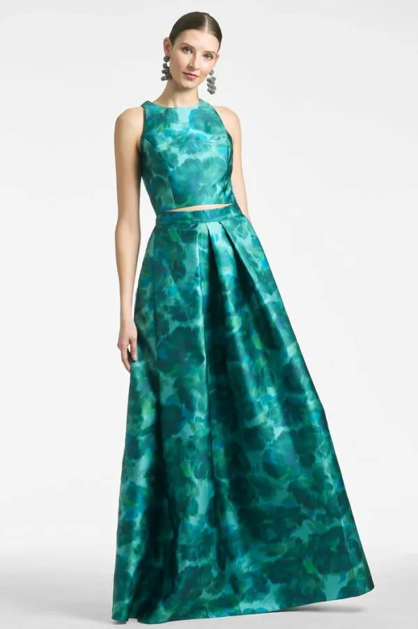 Sachin and Babi Lexie Top 8211 Emerald Watercolor Floral Emerald Watercolor Floral Women Matching Sets