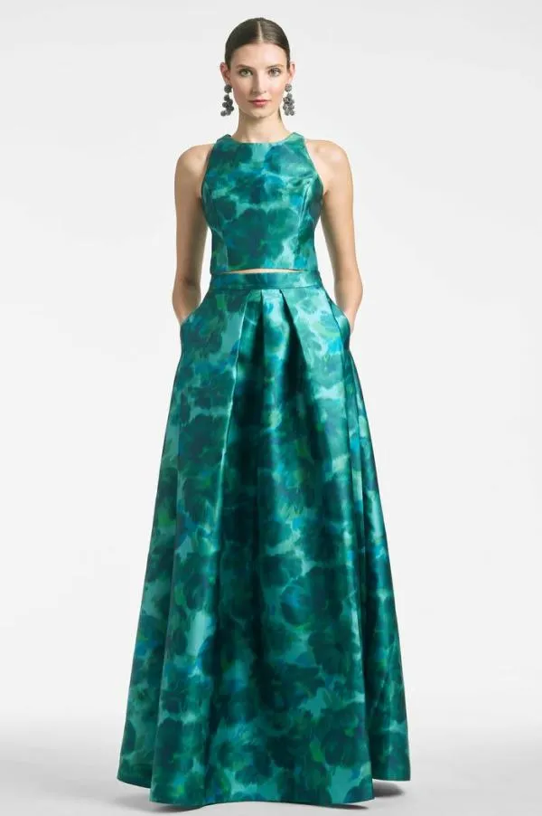 Sachin and Babi Lexie Top 8211 Emerald Watercolor Floral Emerald Watercolor Floral Women Matching Sets