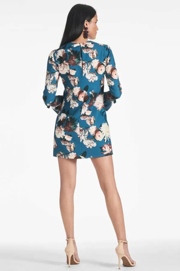 Sachin and Babi Lily Dress 8211 Teal Garden Crepe Mini Dress Teal Garden Women Sheath
