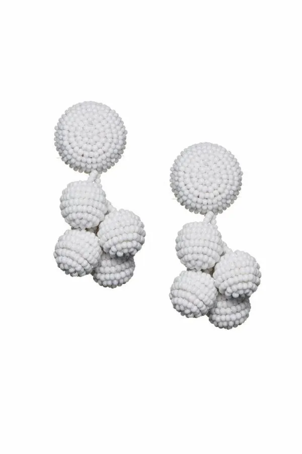 Sachin and Babi Mini Coconuts Earrings 8211 Smooth Beads White Women Earrings