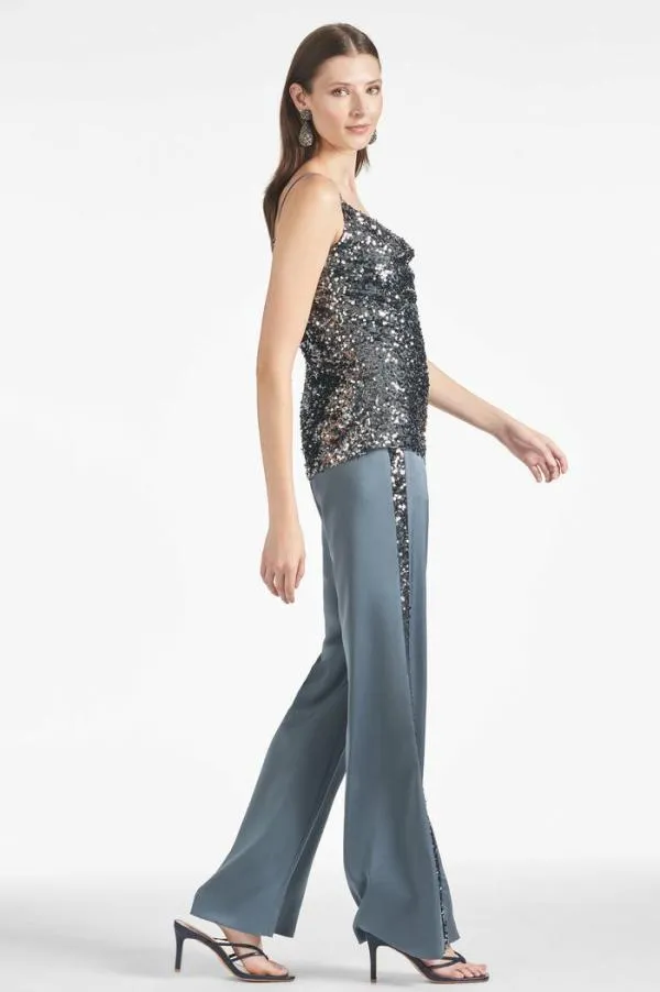 Sachin and Babi Tuxedo Sequin Alli Pant 8211 Gunmetal Gunmetal Women Matching Sets