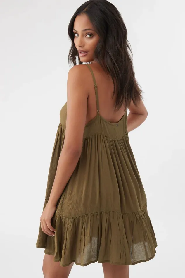 SALTWATER SOLIDS RILEE SWIM COVERUP DRESS Olive Women O039NEILL Sale
