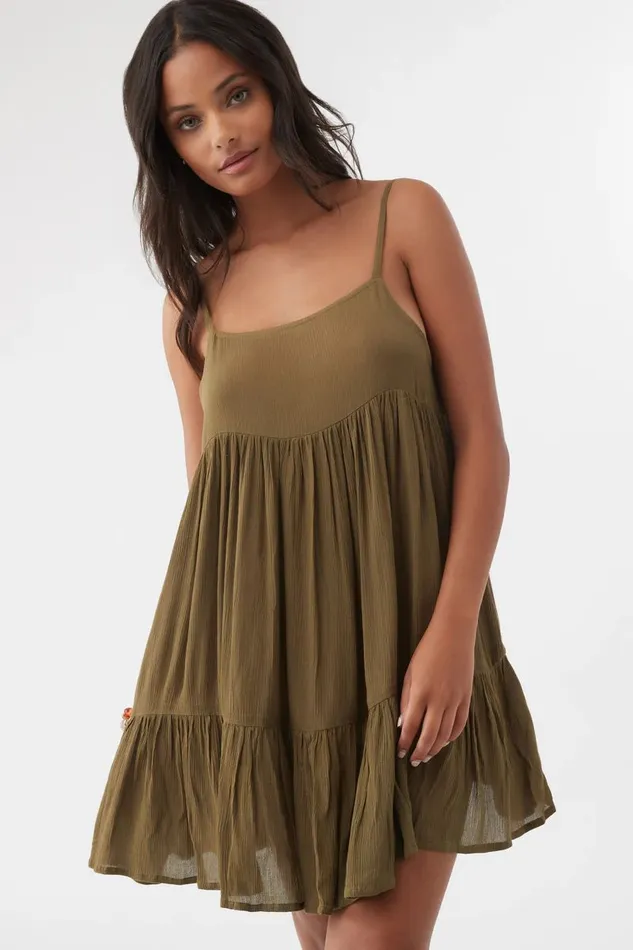 SALTWATER SOLIDS RILEE SWIM COVERUP DRESS Olive Women O039NEILL Sale