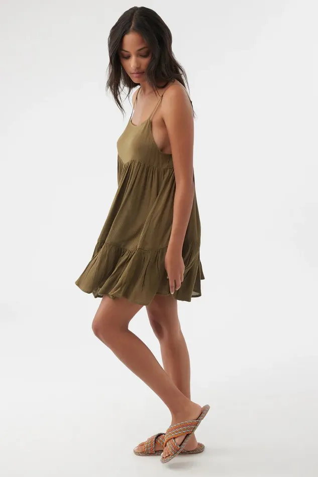 SALTWATER SOLIDS RILEE SWIM COVERUP DRESS Olive Women O039NEILL Sale