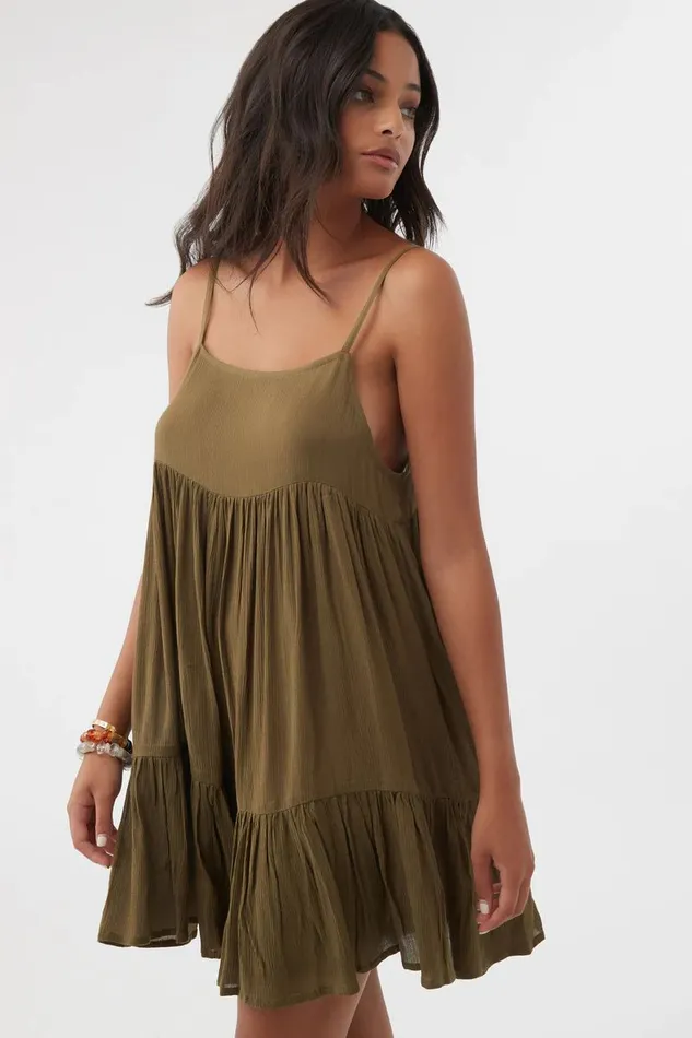 SALTWATER SOLIDS RILEE SWIM COVERUP DRESS Olive Women O039NEILL Sale