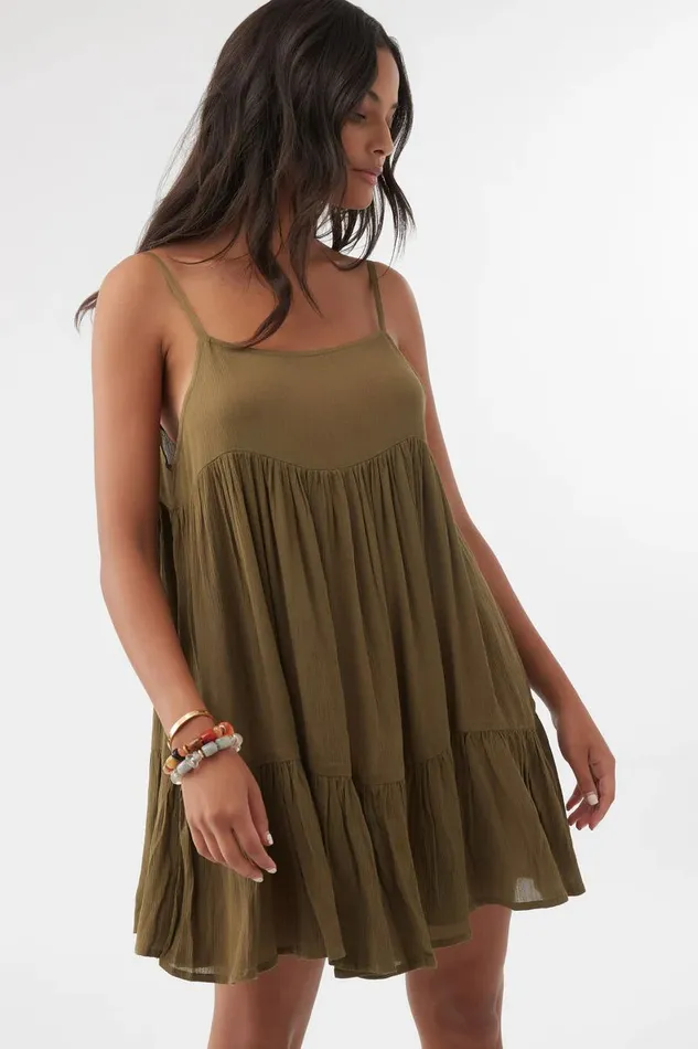 SALTWATER SOLIDS RILEE SWIM COVERUP DRESS Olive Women O039NEILL Sale