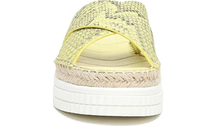 Sandals Women Franco Sarto Franco Barb Platform Slide Sandal Citron Leather