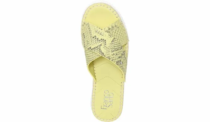 Sandals Women Franco Sarto Franco Barb Platform Slide Sandal Citron Leather