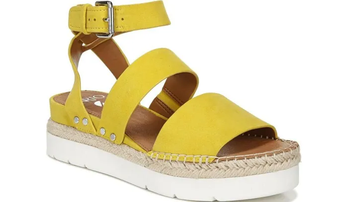 Sandals Women Franco Sarto Sarto Calvin 2 Wedge Sandal Yellow Suede