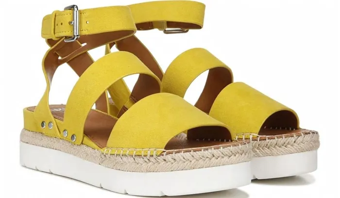 Sandals Women Franco Sarto Sarto Calvin 2 Wedge Sandal Yellow Suede