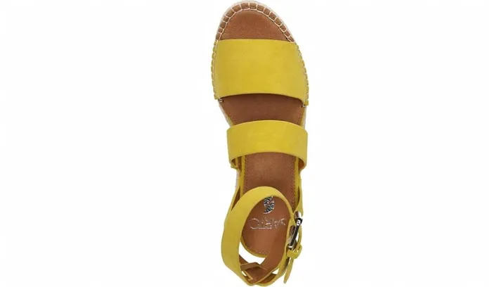 Sandals Women Franco Sarto Sarto Calvin 2 Wedge Sandal Yellow Suede