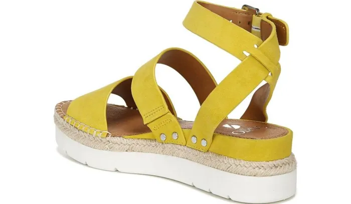 Sandals Women Franco Sarto Sarto Calvin 2 Wedge Sandal Yellow Suede