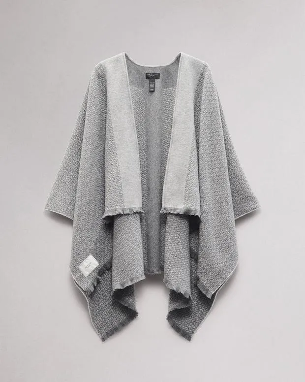 Scarves and Ponchos Women Rag and Bone Joni Reversible Poncho Mid Grey Greige Scarves and Ponchos Women Rag and Bone Joni Reversible Poncho Mid Grey Greige