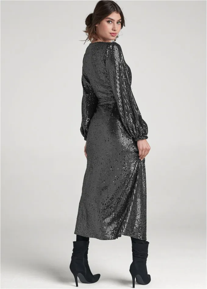 SEQUIN MAXI TOP Gunmetal Women VENUS Night Out Tops