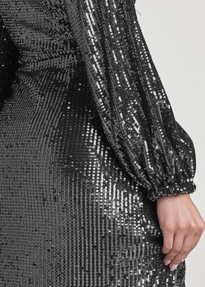 SEQUIN MAXI TOP Gunmetal Women VENUS Night Out Tops