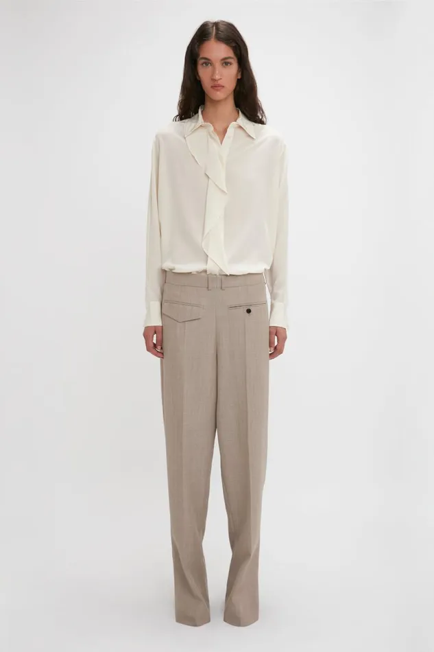 Shirts and Tops Women Victoria Beckham Asymmetric Ruffle Blouse In Ivory