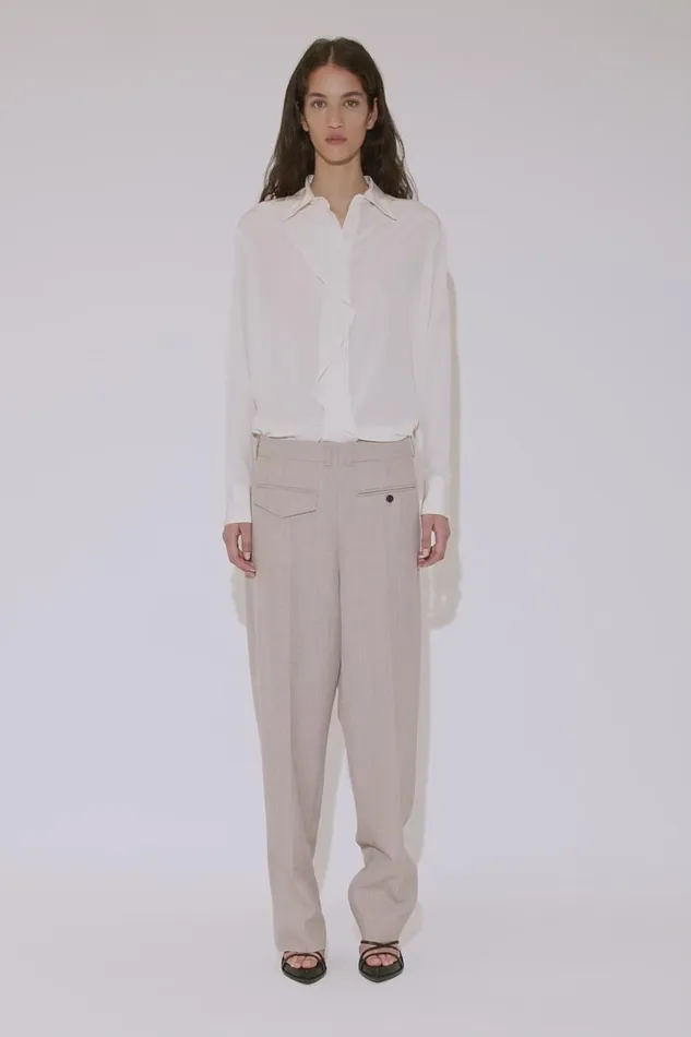 Shirts and Tops Women Victoria Beckham Asymmetric Ruffle Blouse In Ivory