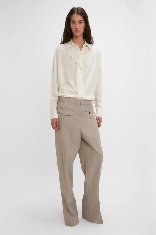 Shirts and Tops Women Victoria Beckham Asymmetric Ruffle Blouse In Ivory