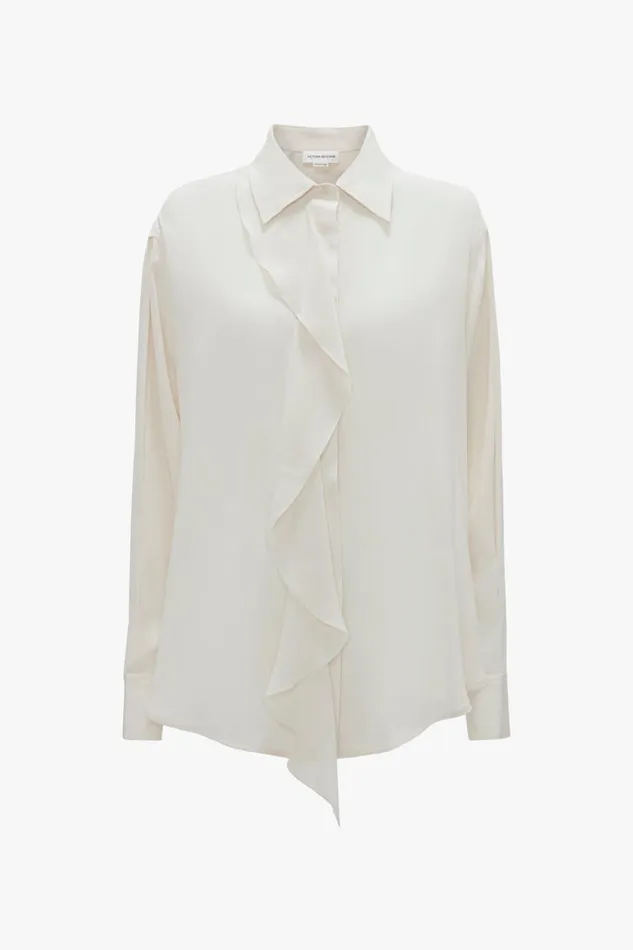 Shirts and Tops Women Victoria Beckham Asymmetric Ruffle Blouse In Ivory
