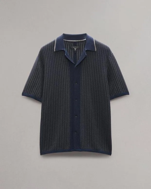 Shirts Men Rag and Bone Harvey Knit Camp Shirt Salute
