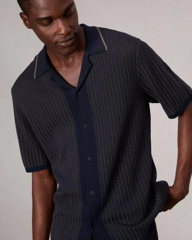 Shirts Men Rag and Bone Harvey Knit Camp Shirt Salute