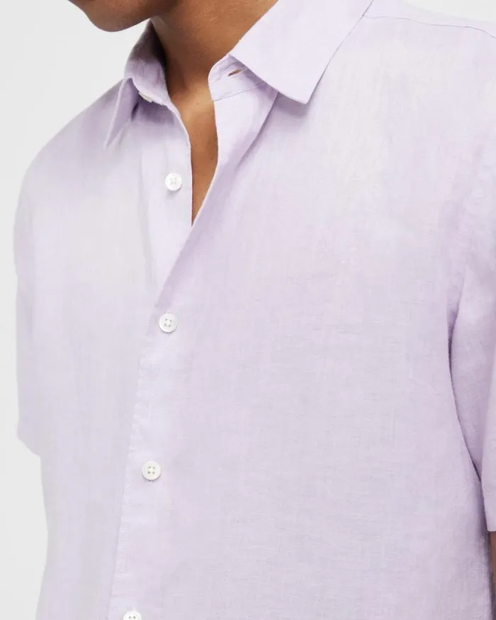 Shirts Men Theory Irving ShortSleeve Shirt In Relaxed Linen Misty Haze Shirts Men Theory Irving ShortSleeve Shirt In Relaxed Linen Misty Haze