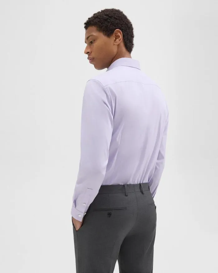 Shirts Men Theory Sylvain Shirt In Good Cotton Soft Iris
