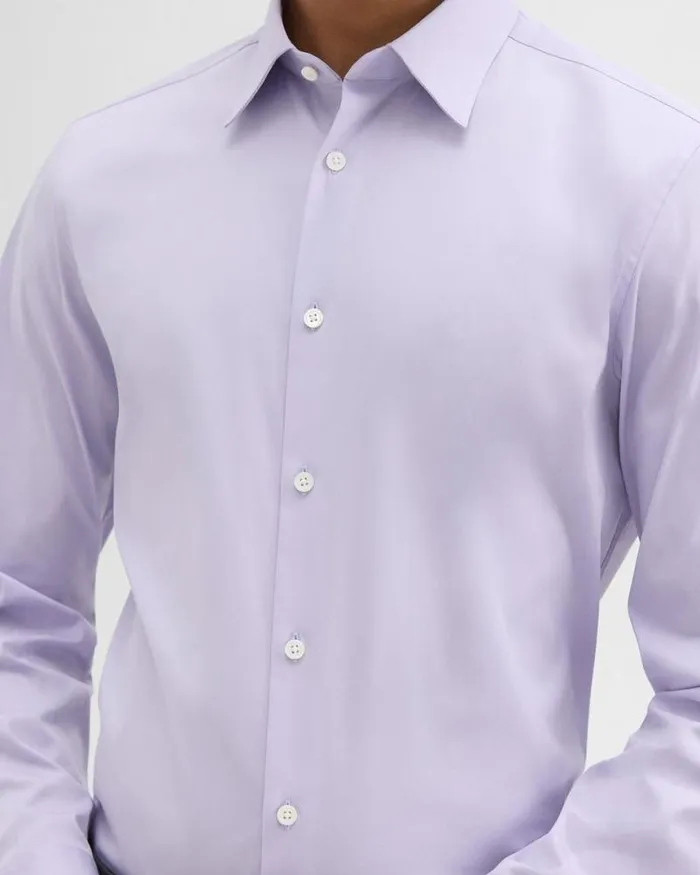 Shirts Men Theory Sylvain Shirt In Good Cotton Soft Iris