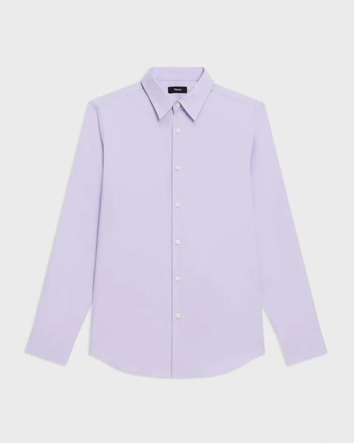 Shirts Men Theory Sylvain Shirt In Good Cotton Soft Iris