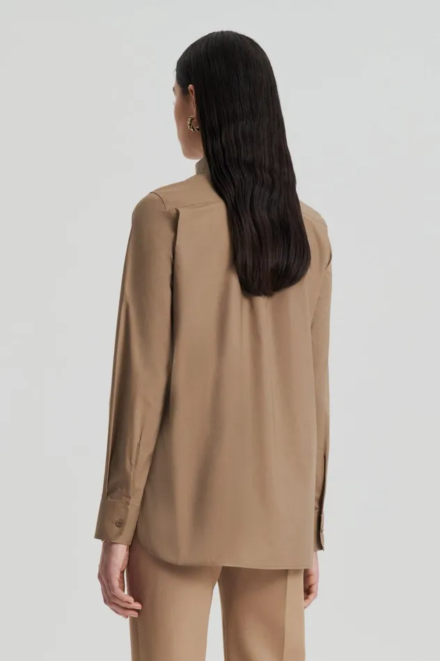Shirts Women Scanlan Theodore PARACHUTE COTTON POCKET SHIRT Darkcamel Shirts Women Scanlan Theodore PARACHUTE COTTON POCKET SHIRT Darkcamel