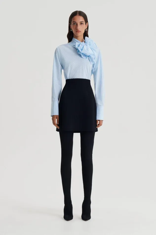 Shirts Women Scanlan Theodore STRIPE CRAVAT SHIRT Paleblue