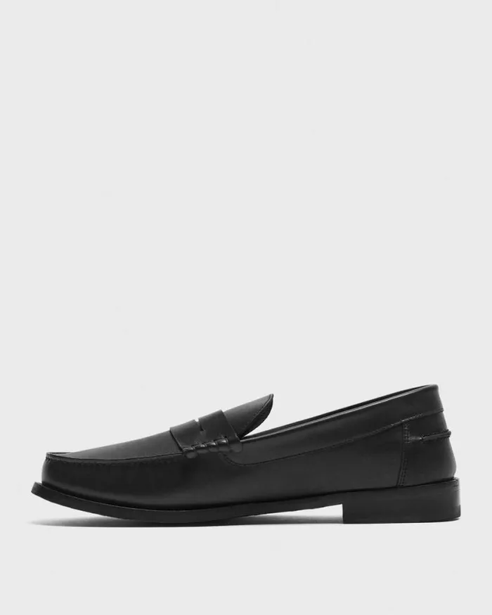 Shoes Men Theory City Loafer In Leather Black