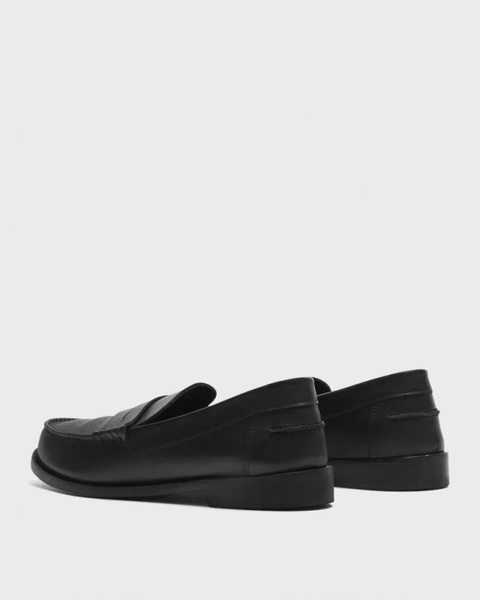 Shoes Men Theory City Loafer In Leather Black