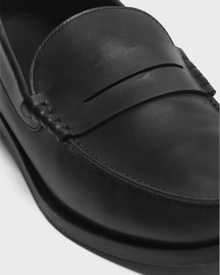 Shoes Men Theory City Loafer In Leather Black