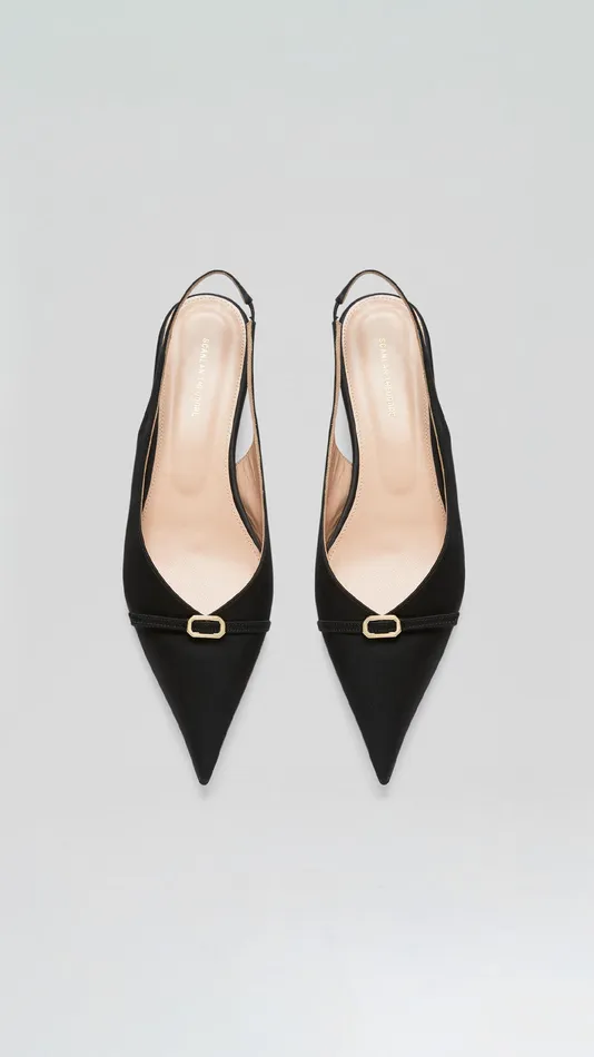 Shoes Women Scanlan Theodore SATIN SLINGBACK 2 Black Shoes Women Scanlan Theodore SATIN SLINGBACK 2 Black