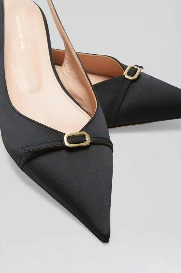 Shoes Women Scanlan Theodore SATIN SLINGBACK 2 Black Shoes Women Scanlan Theodore SATIN SLINGBACK 2 Black