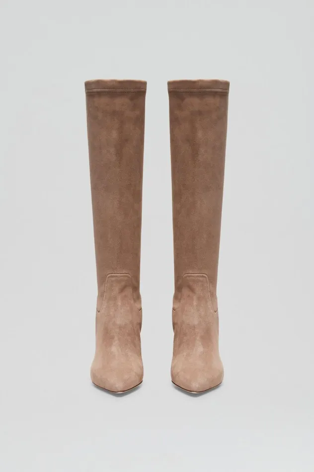 Shoes Women Scanlan Theodore STRETCH BELOW THE KNEE BOOT 85 Camelsuede