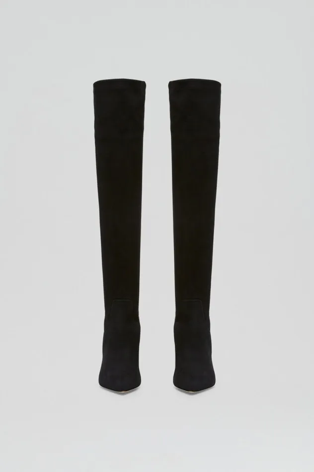 Shoes Women Scanlan Theodore STRETCH SUEDE OVER THE KNEE BOOT 85 Black