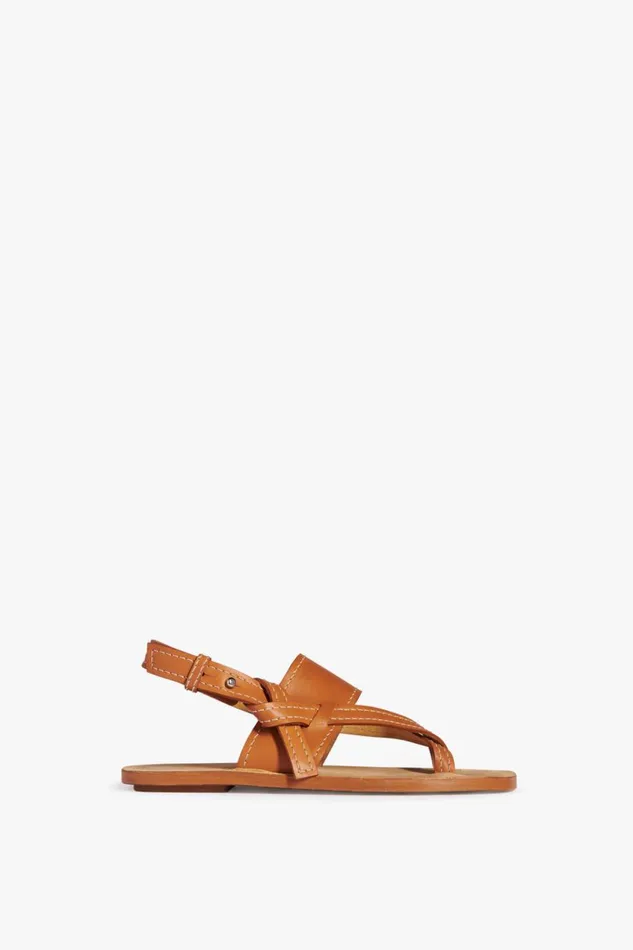 Shoes Women Victoria Beckham Eve Flat Sandal In Tan