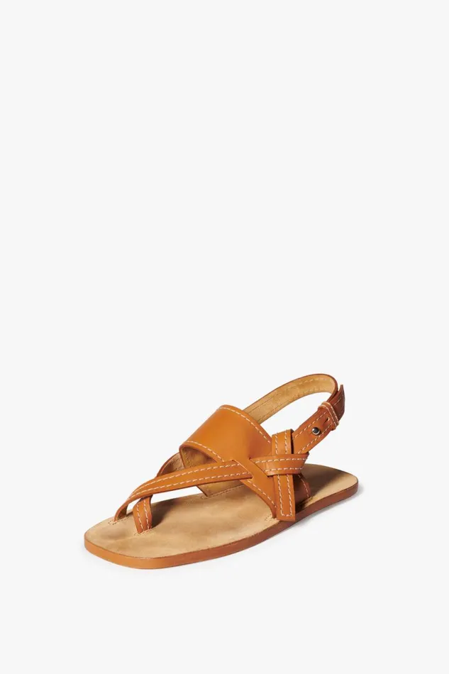 Shoes Women Victoria Beckham Eve Flat Sandal In Tan