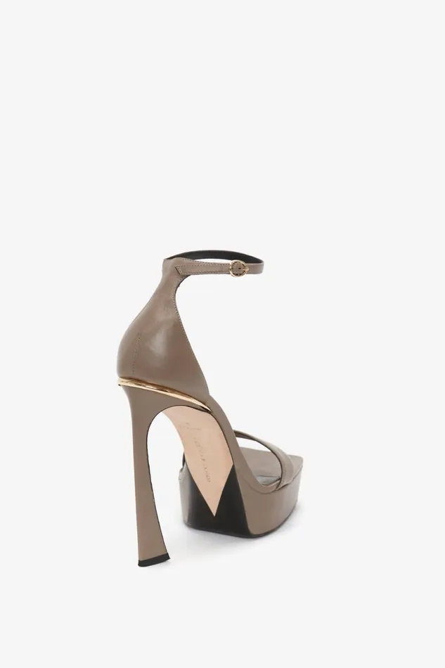 Shoes Women Victoria Beckham Squared Toe Platform Sandal In Beige