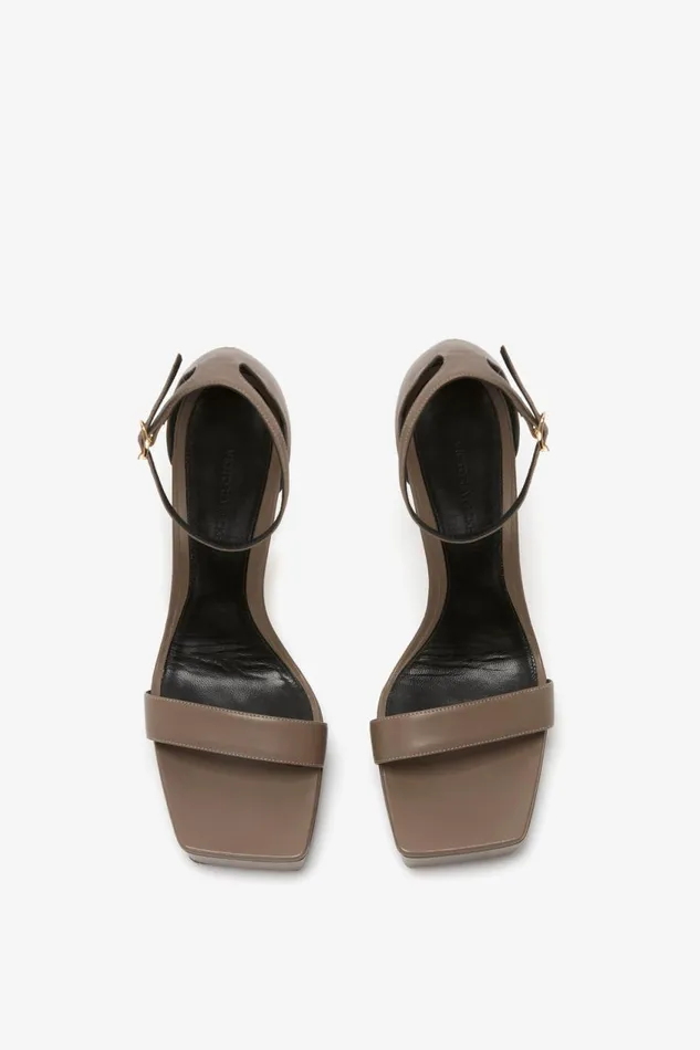 Shoes Women Victoria Beckham Squared Toe Platform Sandal In Beige