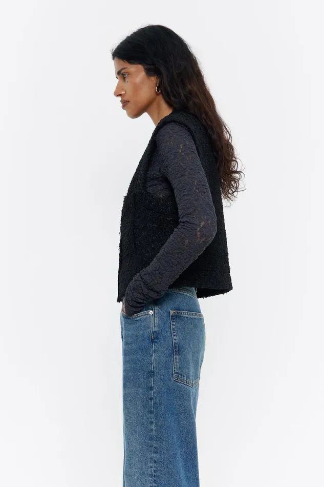 Short Black Straight Waistcoat Black Women Bimba Y Lola Jackets And Blazers