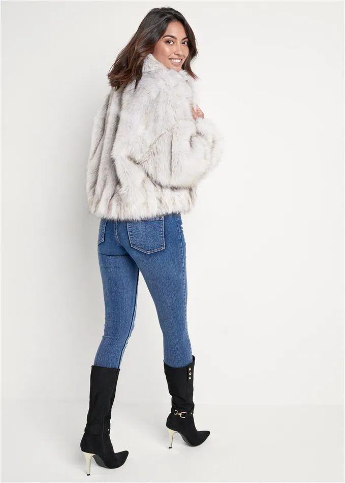 SHORT FAUX FUR JACKET White Women VENUS Coats