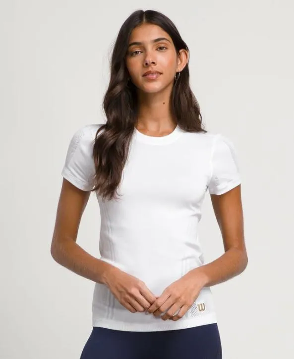 Short Sleeve Shirts Women Wilson Pro Seamless Tee Bright White